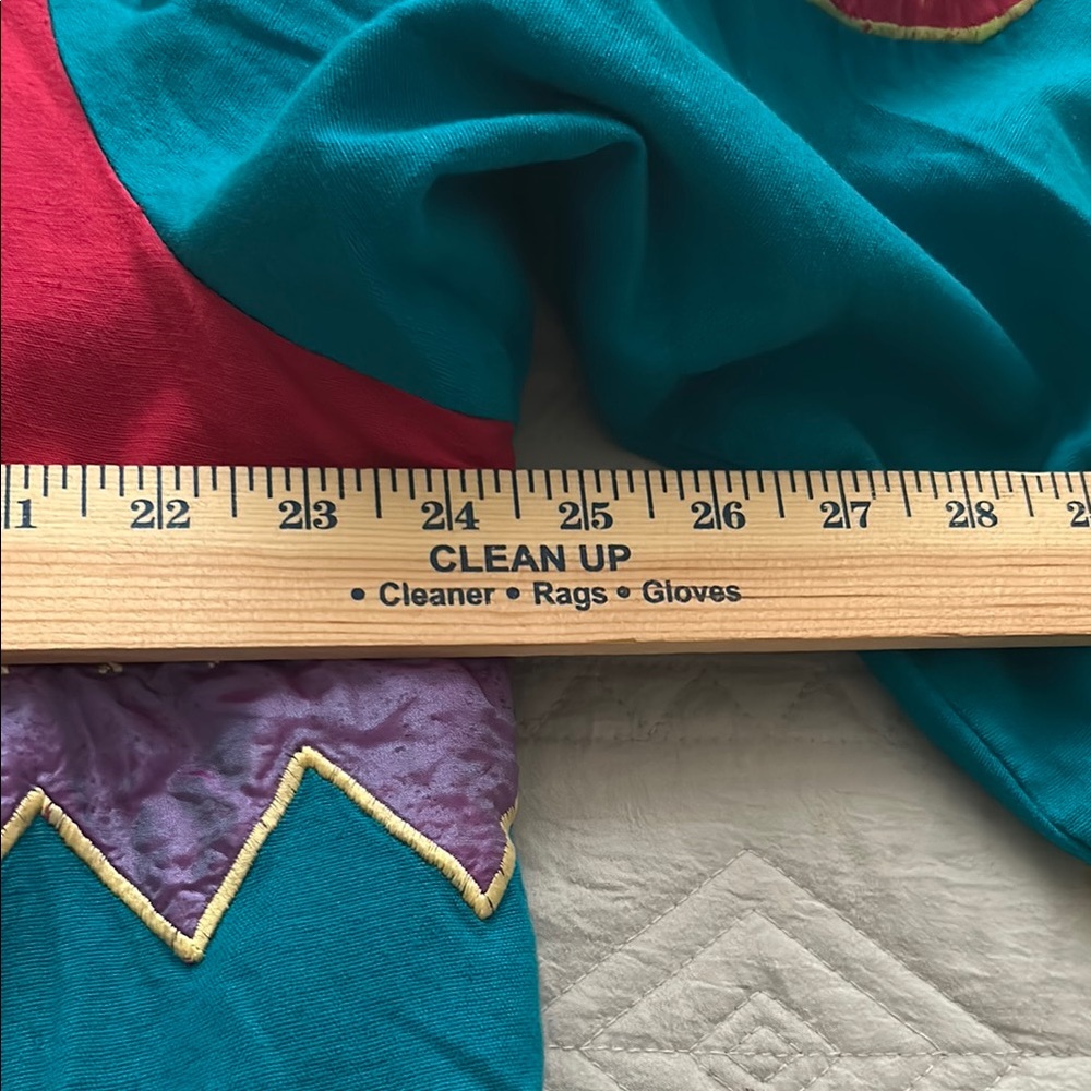 Vintage 90's Embroidered Patchwork Colorblock Art… - image 7